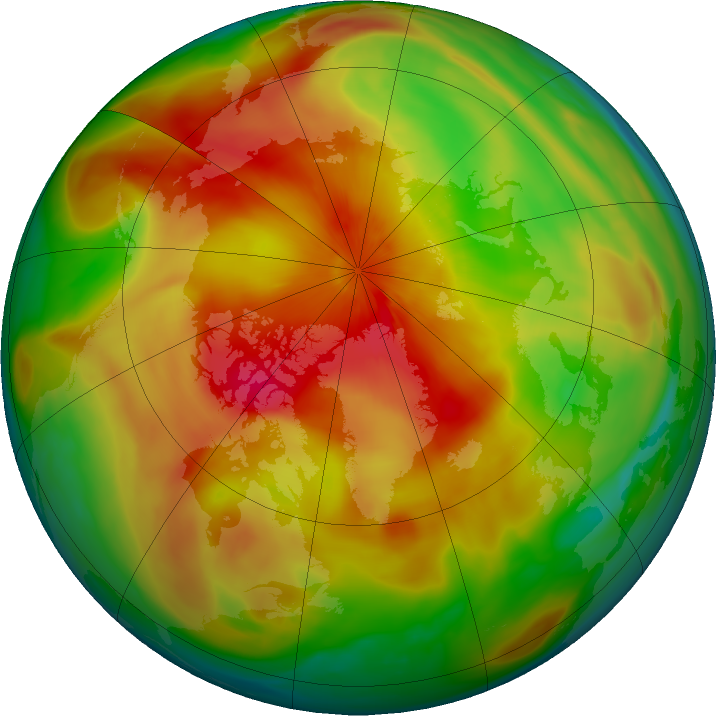 Arctic ozone map for 27 March 2022